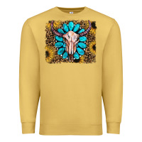 Antique Gold leopard sunflowers and gemstone skull Premium Sweatshirt - RanaPortraitStore