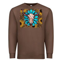 Chestnut leopard sunflowers and gemstone skull Premium Sweatshirt - RanaPortraitStore