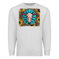 Dove Grey leopard sunflowers and gemstone skull Premium Sweatshirt - RanaPortraitStore
