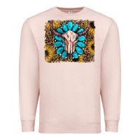 Pale Pink leopard sunflowers and gemstone skull Premium Sweatshirt - RanaPortraitStore