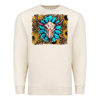 Sandshell leopard sunflowers and gemstone skull Premium Sweatshirt - RanaPortraitStore