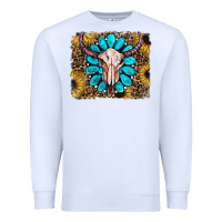 White leopard sunflowers and gemstone skull Premium Sweatshirt - RanaPortraitStore