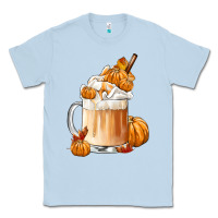 Dusty Blue Fall Coffee Classic Tee - FaDigitalArtStudio