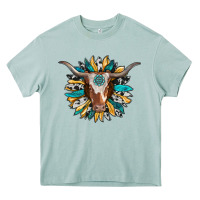 Arona texas longhorn sunflower background Heavy Core Tee - RanaPortraitStore