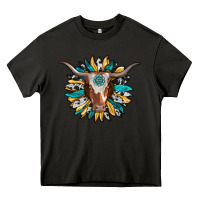 Asphalt texas longhorn sunflower background Heavy Core Tee - RanaPortraitStore