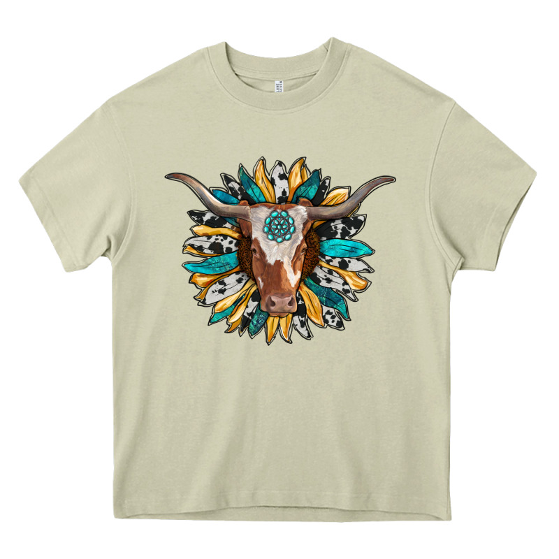 Texas Longhorn Sunflower Background Heavy Core Tee by RanaPortraitStore | Teevron