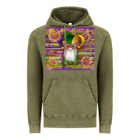 Vintage Olive mardi gras gnomes mask serape sunflowers Vintage Hoodie - Artiststas