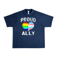 Navy proud ally lgbt rainbow heart gay pride month Urban Heavy Tee - linhVisuals