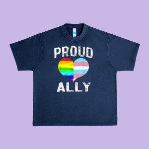 Proud Ally Lgbt Rainbow Heart Gay Pride Month Urban Heavy Tee Designed By Linhvisuals