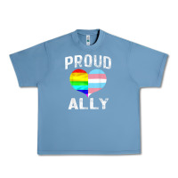 Pebble Blue proud ally lgbt rainbow heart gay pride month Urban Heavy Tee - linhVisuals