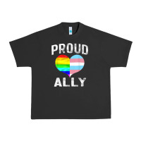 Pigment Black proud ally lgbt rainbow heart gay pride month Urban Heavy Tee - linhVisuals