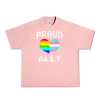 Salmon proud ally lgbt rainbow heart gay pride month Urban Heavy Tee - linhVisuals