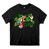 Black lucky teacher St. Patricks Day Heavy Core Tee - FaDigitalArtStudio