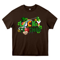 Chocolate Brown lucky teacher St. Patricks Day Heavy Core Tee - FaDigitalArtStudio