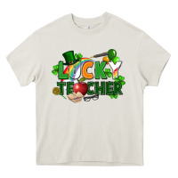 Cream lucky teacher St. Patricks Day Heavy Core Tee - FaDigitalArtStudio