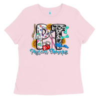 Bubblegum Pink pt therapy Ladies Tee - CowhideDigitalArt