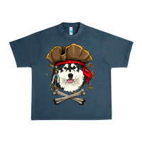 Midnight Navy alaskan malamute pirate dog halloween Urban Heavy Tee - linhVisuals