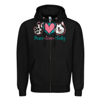 Black Peace Love Husky Zipper Hoodie - Jasminsmagicworld