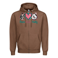 Chestnut Peace Love Husky Zipper Hoodie - Jasminsmagicworld