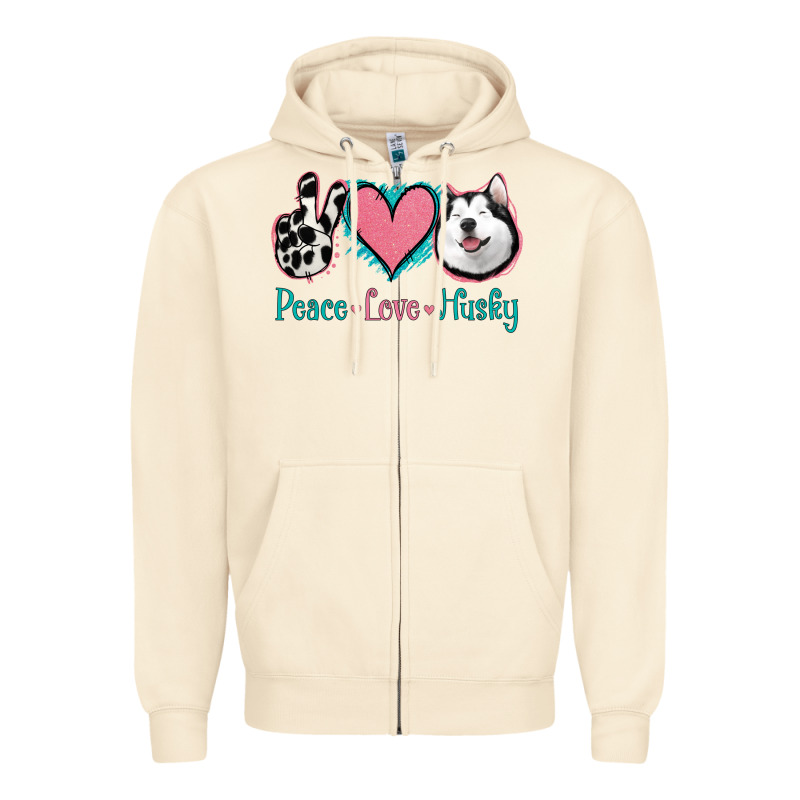 Peace Love Husky Zipper Hoodie by Jasminsmagicworld | Teevron