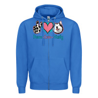 True Royal Peace Love Husky Zipper Hoodie - Jasminsmagicworld