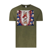 Vintage Olive Baseball Mom Vintage Tee - CowhideDigitalArt