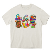 Cream hippie coffee cups bbs Heavy Core Tee - BundleAndBundleShop