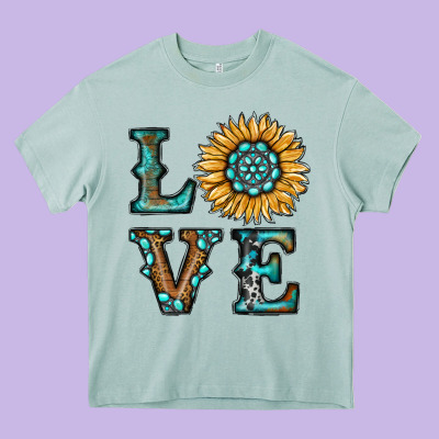 Sunflower Love Heavy Core Tee Designed By Ranaportraitstore