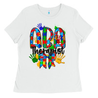 White aba therapist Ladies Tee - CowhideDigitalArt
