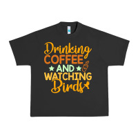 Pigment Black drinking coffee watching birds funny Urban Heavy Tee - linhVisuals