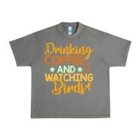 Tornado drinking coffee watching birds funny Urban Heavy Tee - linhVisuals