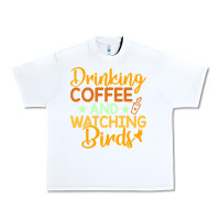 White drinking coffee watching birds funny Urban Heavy Tee - linhVisuals
