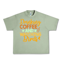 Oil Green drinking coffee watching birds funny Urban Heavy Tee - linhVisuals