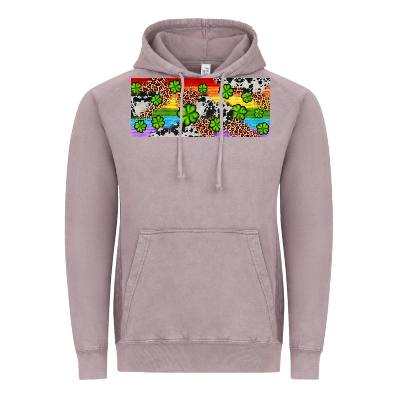 Western St. Patrick's Day Shamrock Rainbow Vintage Hoodie by Artiststas | Teevron