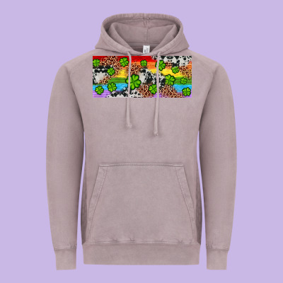 Western St. Patrick's Day Shamrock Rainbow Vintage Hoodie Designed By Artiststas