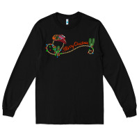 Black merry christmas western Long Sleeve Tee - CowhideDigitalArt