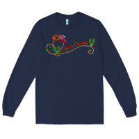Navy merry christmas western Long Sleeve Tee - CowhideDigitalArt