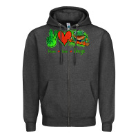 Charcoal Heather Peace Love Frogs Zipper Hoodie - Jasminsmagicworld