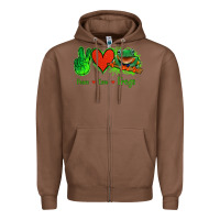 Chestnut Peace Love Frogs Zipper Hoodie - Jasminsmagicworld