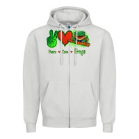 Dove Grey Peace Love Frogs Zipper Hoodie - Jasminsmagicworld