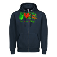 Navy Peace Love Frogs Zipper Hoodie - Jasminsmagicworld