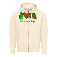 Sandshell Peace Love Frogs Zipper Hoodie - Jasminsmagicworld