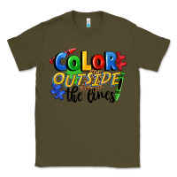 Army Green Color outside the lines Classic Tee - FaDigitalArtStudio