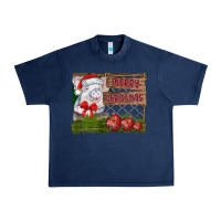 Navy merry Christmas pig Urban Heavy Tee - CowhideDigitalArt