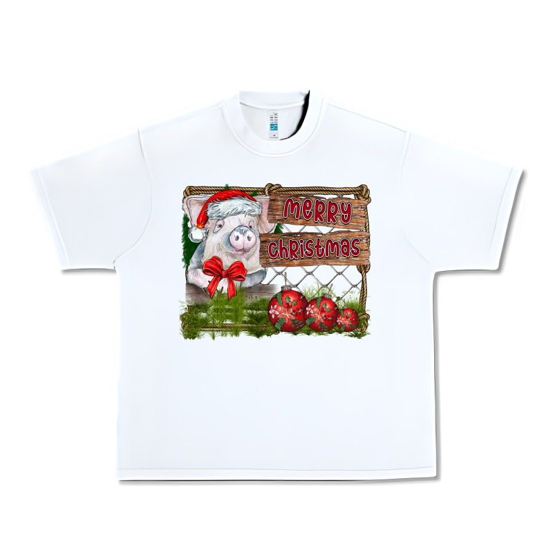 Merry Christmas Pig Urban Heavy Tee by CowhideDigitalArt | Teevron