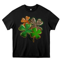 Black Leopard shamrock St. Patricks Day Heavy Core Tee - FaDigitalArtStudio