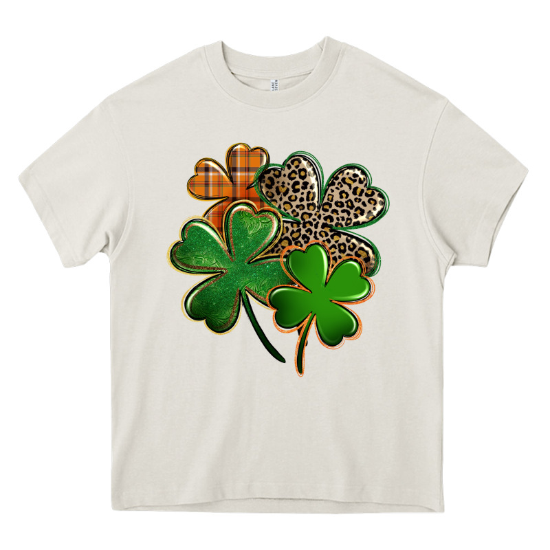 Leopard Shamrock St. Patricks Day Heavy Core Tee by FaDigitalArtStudio | Teevron