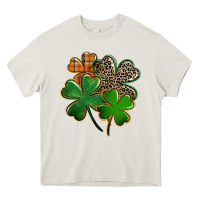 Cream Leopard shamrock St. Patricks Day Heavy Core Tee - FaDigitalArtStudio