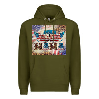 Army Green american mama Premium Hoodie - BarkalooDesign