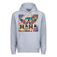 Heather Grey american mama Premium Hoodie - BarkalooDesign